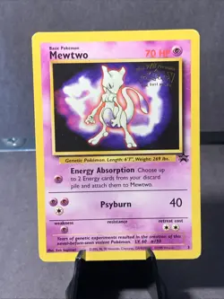 Pokemon TCG Mewtwo #3 Pokemon Wizards Black Star Promo Card WB Movie Stamped LP - Image 1