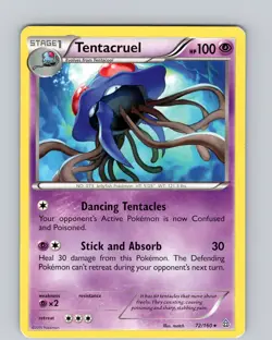 Pokemon TCG Tentacruel XY Primal Clash 72/160 Regular Rare Card Played MP-LP - Image 1