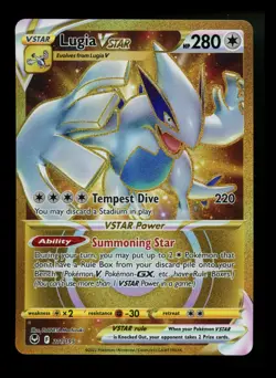 Lugia VSTAR 211/195 Silver Tempest 2022 Secret Gold Rare Holo Pokemon Card TCG - Image 1