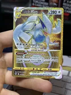 Lugia VSTAR 211/195 Silver Tempest 2022 Secret Gold Rare Holo Pokemon Card TCG - Image 3