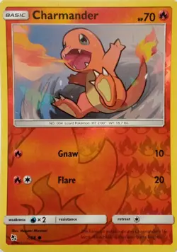 7/68 CHARMANDER REVERSE HOLO HIDDEN FATES POKEMON CARD - Image 1