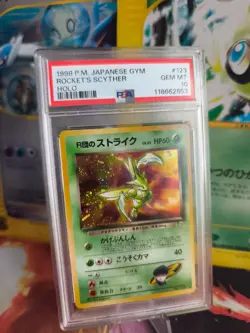 Pokemon Card Rocket's Scyther Sichlor Leaders St Japanese Gym heroes 1998 PSA 10 - Image 1