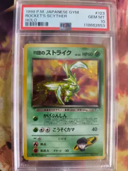 Pokemon Card Rocket's Scyther Sichlor Leaders St Japanese Gym heroes 1998 PSA 10 - Image 2