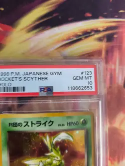 Pokemon Card Rocket's Scyther Sichlor Leaders St Japanese Gym heroes 1998 PSA 10 - Image 4