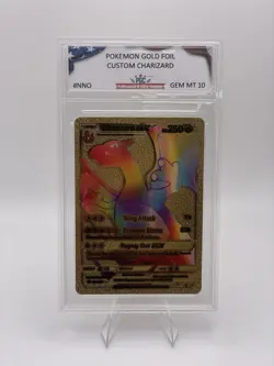 Pokemon Charizard-GX #150/147 *RARE* Grade GEM MT 10 Gold Foil Fan Art Card - Image 1