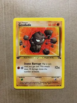 1st Edition Geodude 47/62 Fossil Set - Common Pokemon Card - NM/Mint - Image 1