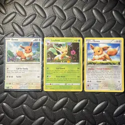 Leafeon SWSH191 - Eevee Promo 43 SWSH Pokemon Cosmos Holo -Eevee 80 - 3 Card Lot - Image 3