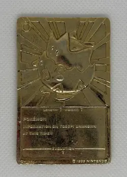 Pokemon - 23k Gold Plated Trading Card - Togepi - 1999 - Vintage Burger King - Image 2
