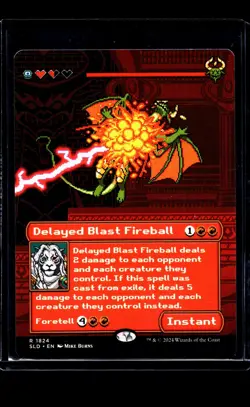 MTG Magic the Gathering SLD Secret Lair Borderless #1824 Delayed Blast Fireball - Image 1