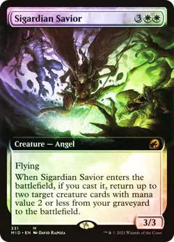 MTG FOIL Sigardian Savior Extended Art - Innistrad: Midnight Hunt #331 - Image 1