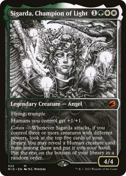 MTG Sigarda, Champion of Light Showcase - Innistrad: Midnight Hunt #323 - Image 1