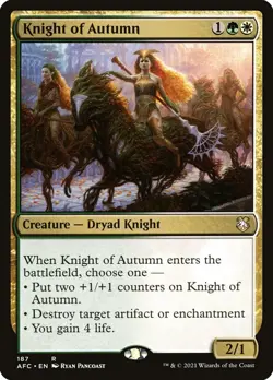 MTG Knight of Autumn (187/359) Adventures in the Forgotten Realms Commander LP - Image 1