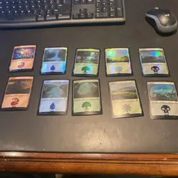 MTG Complete Set of Foil Lands (10/10) Lord Of The Rings - Near Mint - Image 1