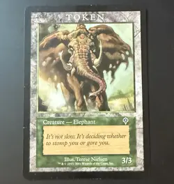 MTG Elephant Token Invasion Player Reward Promo Magic the Gathering - Image 1