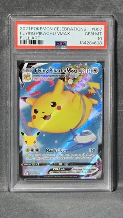 2021 Pokemon Celebrations Flying Pikachu VMAX FA #007 PSA 10 - Image 1