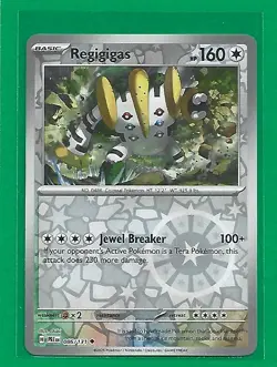 Pokemon TCG SV-Prismatic Evolutions Regigigas #86/131 Uncommon Reverse Holo - Image 1
