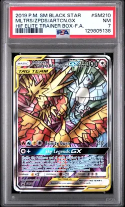 2019 POKEMON SM BLACK STAR PROMO #SM210 MLTRS/ZPDS/ARTCN.GX HIF ETB F.A. PSA 7 - Image 1