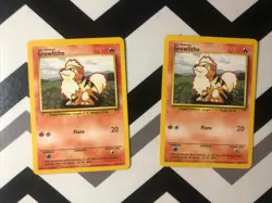 2x Pokemon Growlithe Base Set Uncommon 28/102 WOTC 1999 - Image 1
