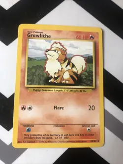 2x Pokemon Growlithe Base Set Uncommon 28/102 WOTC 1999 - Image 2