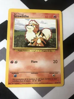 2x Pokemon Growlithe Base Set Uncommon 28/102 WOTC 1999 - Image 4
