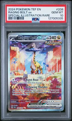 2024 Pokemon S&V Temporal Forces Raging Bolt ex Illustration Rare PSA 10 208/162 - Image 1