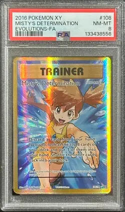 Pokemon TCG XY Evolutions 2016 Misty's Determination 109 Full Art PSA 8 Nintendo - Image 1
