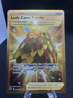 Pokemon TCG Leafy Camo Poncho 214/195 Silver Tempest Gold Secret Rare NM - Image 1