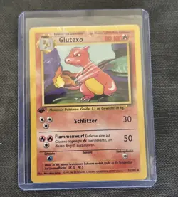 Rare Vintage GERMAN 24/102 Charmeleon - Glutexo 1st Edition Base Set HP Pokemon - Image 1