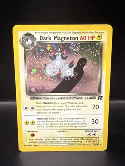Dark Magneton 11/82 - Holo Rare - Pokemon TCG - Team Rocket Swirl - Image 1