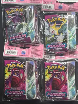 Pokemon TCG - Fusion Strike Booster Pack + Mini Portfolio - Lot of 4 - Image 1