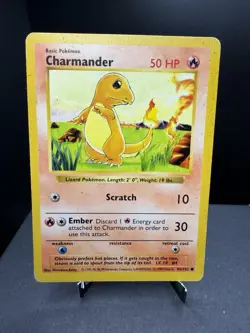 Pokemon TCG WOTC Shadowless Base Set Charmander 46/102 Common HP - Image 1