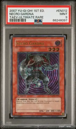 2007 YUGIOH 1ST ED TAEV-EN012 NECRO GARDNA ULTIMATE RARE PSA 9 MINT #88246097 - Image 1