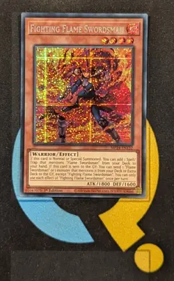 MP24-EN132 Fighting Flame Swordman Prismatic Secret Rare 1st Ed YuGiOh - Image 1