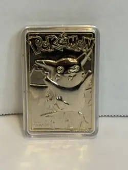 Pokemon 1999 Burger King Pikachu Trading Card 23K Gold-Plated In Plastic Case - Image 1