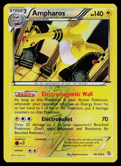 Pokemon Card - Ampharos Dragons Exalted 40/124 Holo Rare Reverse Holo - Image 1