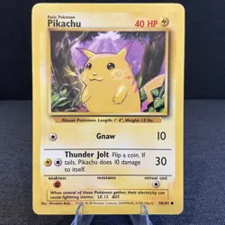 Pikachu 058/102 Base Set Vintage Pokemon TCG Card HP - Image 1