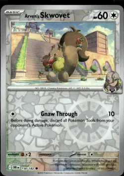 Pokemon Arven’s Skwovet 158/182 Destined Rivals Reverse Holo Common 2 Card Lot - Image 1