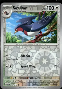 Pokemon Swellow 157/182 Destined Rivals Reverse Holo Common 2 Card Lot - Image 1