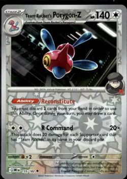 Pokemon Team Rocket’s Porygon-Z 155/182 Destined Rivals Reverse Holo 2 Card Lot - Image 1