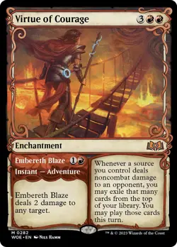 MTG Virtue of Courage Embereth Blaze Showcase - Wilds of Eldraine #282 - Image 1