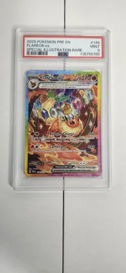 2025 POKEMON PRE EN SPECIAL ILLUSTRATION RARE #146 FLAREON EX PSA 9 Mint - Image 1