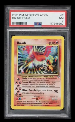 2001 Pokemon Neo Revelation Holo Ho-Oh #7 PSA 7 NRMT - Image 1
