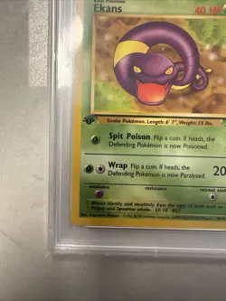 1999 POKEMON FOSSIL 1ST ED #46 EKANS PSA 10 - Image 4