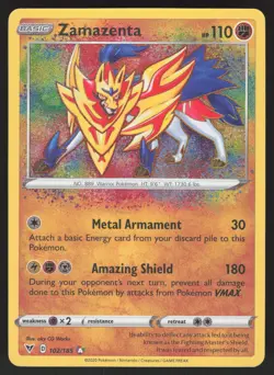 Zamazenta 102/185 Amazing Rare Pokemon TCG Vivid Voltage NM - Image 1