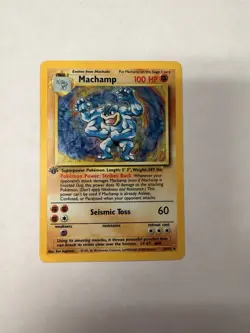 Machamp 8/102 Base Set Holo 1st Edition Cosmos Holo Rare 1999 Pokemon TCG MP - Image 1