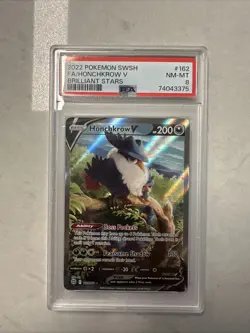Honchkrow V # 162/172 | Pokemon TCG - 2022 Brilliant Stars | PSA 8 - Image 1