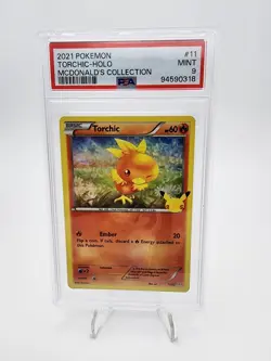 1X Torchic - Holo McDonald's 2021 Collection MT 9 Graded Pokemon Singles - Image 1