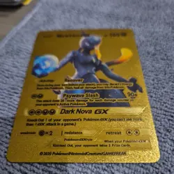 Mewtwo GX Gold Foil Fan Art Display Card Dark Nova 300 HP - Image 2