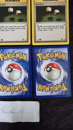 Pokemon Card Gambler Trainer 60/62 1st Edition Fossil Set WOTC - Image 4