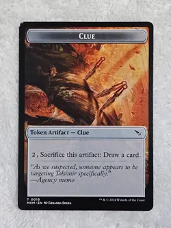 MTG Full Art Clue A43 Sword Token 16 Murders at Karlov Manor Magic Card NM - Image 2